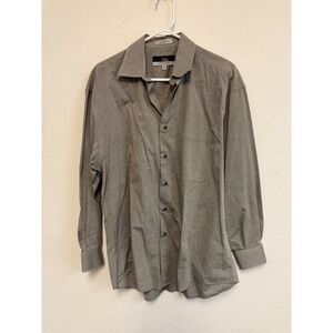 Vito Rufolo Men's Dress Shirt Size 16 32/33 Gray Cotton Long Sleeve